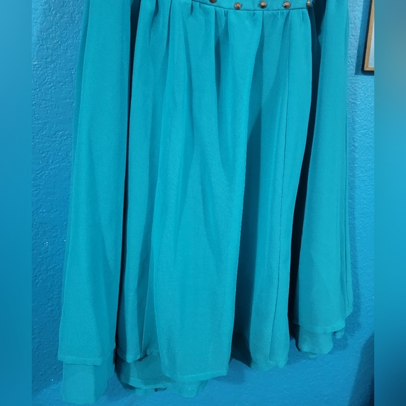 Charlotte Russe Strapless Teal Dress with Studs - Picture 4 of 6